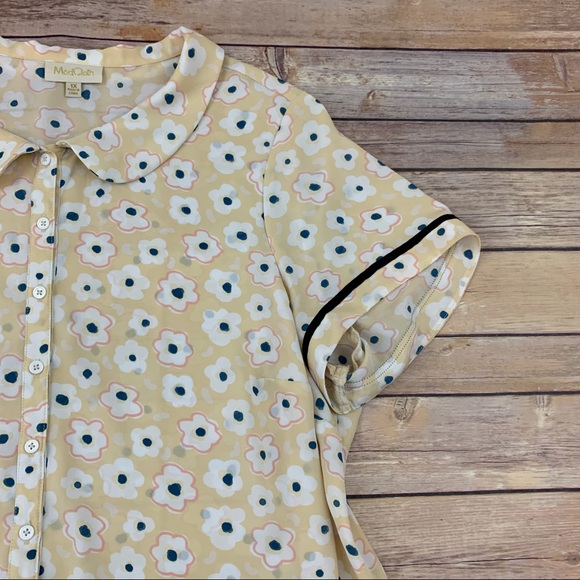 Modcloth floral peter pan collar button up top - Picture 3 of 12